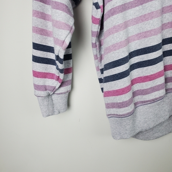 American Eagle Gray Purple Striped Crewneck Sweatshirt XS - Picture 3 of 7